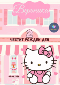 Книжка за оцветяване Хелоу Кити пред сладкарница